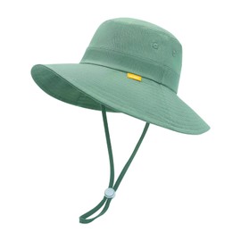 UAMOEI Baby Sun Hat Toddler UPF 50+ Kid Bucket Hats for Girl Summer Cap Boy Sun Protection Caps Wide Brim (US, Age, 6 Months, 12 Months, A-Green)