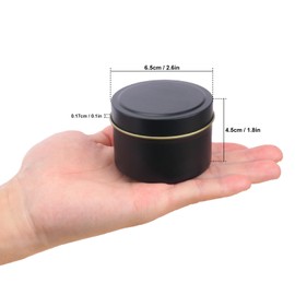 IHDYPPEW 48 Pack 4 oz Black Tins with Lids, Candle Containers, Empty Candle Jars Bulk, Candle Jars for Making Candles, Candle Supplies for Party Favors, Spices, Jewelry, Cosmetics