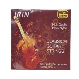 JOYKK 6 Pieces / Set C101 Classical Guitar Strings Black Nylon Fibre Silver Plated String - Black, Silver