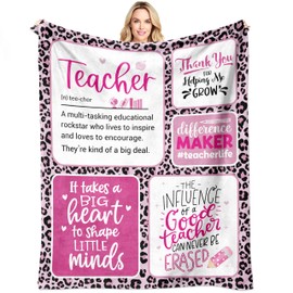 Guqklout Christmas Teacher Gifts for Women, Best Gifts for Teachers Women Throw Blanket 60" x 50", Teacher Appreciation Gifts, Gifts for Teacher from Student, Gifts for Teacher's Day Christmas