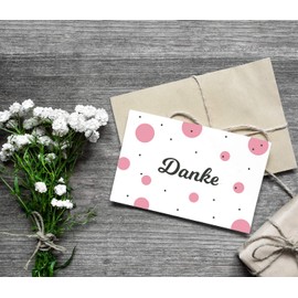 Pack of 3 Premium Thank You Cards (Folding Cards) with 3 Envelopes, Thank You, Cards, Thank You Cards, Wedding, Birth, Baby, Christening, Farewell, Birthday, Anniversary