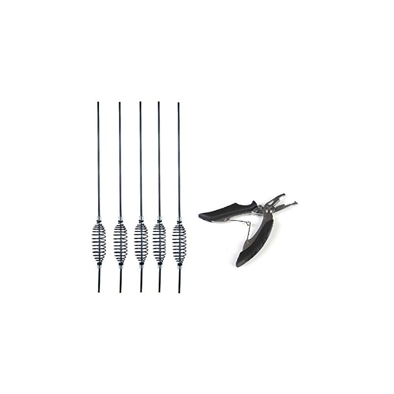 Set of 5 feeder spirals, long cast spirals, 31 cm