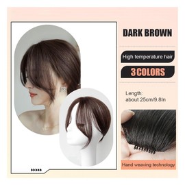 Air Bangs Hair Extensions Natural Hairs Extensions Hairpieces for Women Girl Bang Hairpieces for Women with Thinning-Hair for All Face Type (light brown)
