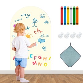 Magnetic Wall Decal for Kids,16x24 Inch Innovatively Designed Arched Magnetic Chalkboard for Wall,Suitable for Home Decoration Wallpaper and Children's Game Room (Ivory White