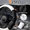 KAFEEK Diamond Soft Leather Steering Wheel Cover with Bling Bling