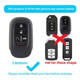 KULCSOK Key Fob Cover Case Compatible with Honda Accord Civic HR-V CR-V Pilot Sport SI EX-L EX Touring 2025 2024 2023 2022 Key Holder Silicone Key Protector 5 Buttons Black+Green