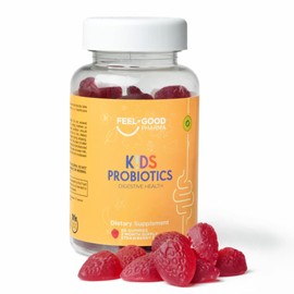 Feel Good Kids Organic Probiotic Gummies for Digestive Health - Constipation and Microbiome Homeostasis. Delicious Strawberry Flavor. Vegan. Non GMO. 2.5 Billion CFU per Gummy. Spore Based Probiotic.