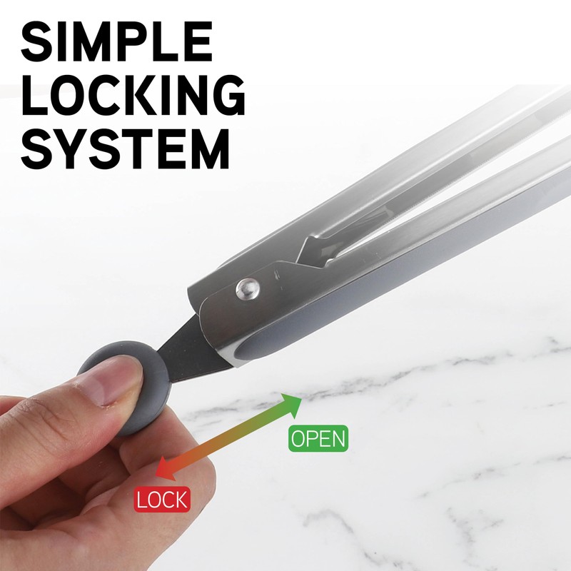 COOK WITH COLOR Stainless Steel Silicone Tipped Kitchen & BBQ