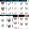 Eyebrow Tattoo Stickers 80 Pairs, 8 Sheets Eyebrow Temporary Tattoo