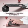 Vssoplor Wireless Keyboard and Mouse, 2.4GHz Rechargeable Compact Quiet Full-Size