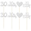 Gyufise 12Pcs 30th Anniversary Centerpiece Sticks Double Sided Gold Glitter