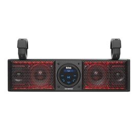 BOSS Audio SB18BRGB ATV UTV Sound Bar 18" Wide IPX5 Bluetooth Audio, Amplified USB Port RGB Multicolor Illumination (Renewed)