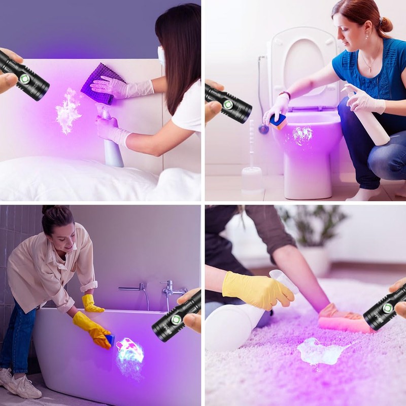 UniqueFire 1602 395nm UV Flashlight, High Power USB Rechargeable UV
