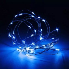 Fantado 20 Blue LED Micro Fairy String Light, Waterproof Wire w/ Timer (7ft, ...