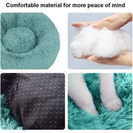 Dog Bed for Small Medium Large Dogs, 24 inch Calming Dogs Bed, Washable-Round Cozy Soft Pet Bed for Puppy and Kitten with Slip-Resistant Bottom