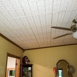 A la Maison Ceilings R125 Emma's Flowers Foam Glue-up Ceiling Tile (21.6 sq. ft./Case), Pack of 8, White