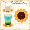 kilofly 6 pc Sunflower Crochet Coasters for Drinks 13cm 5"