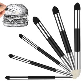 6 Pcs Blending Sponge Pen,2 Sizes Double-Headed Pastel Blending Stump Pencil,Washable Sketch Sponge Brush for Artist Professional Drawing Blending Lightening and Highlight