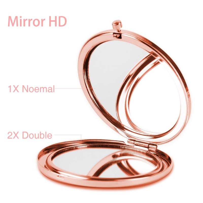 Dynippy Compact Mirror Rose Gold Makeup Mirror Folding Mini Pocket