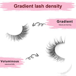 SONAFEEL Natural Wispy Lashes Cat Eye Lashes Clear Band 13mm 10Pairs Pestañas Postizas Naturales Lightweight Fake Eyelashes Natural False Lashes