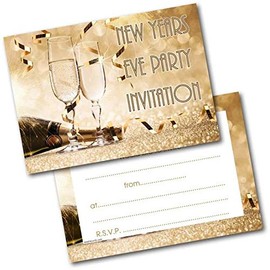 doodlecards New Years Eve Party Invitations Pack of 20 Invites and Envelopes. Printed in UK, Premium Quality & 100% Recyclable.
