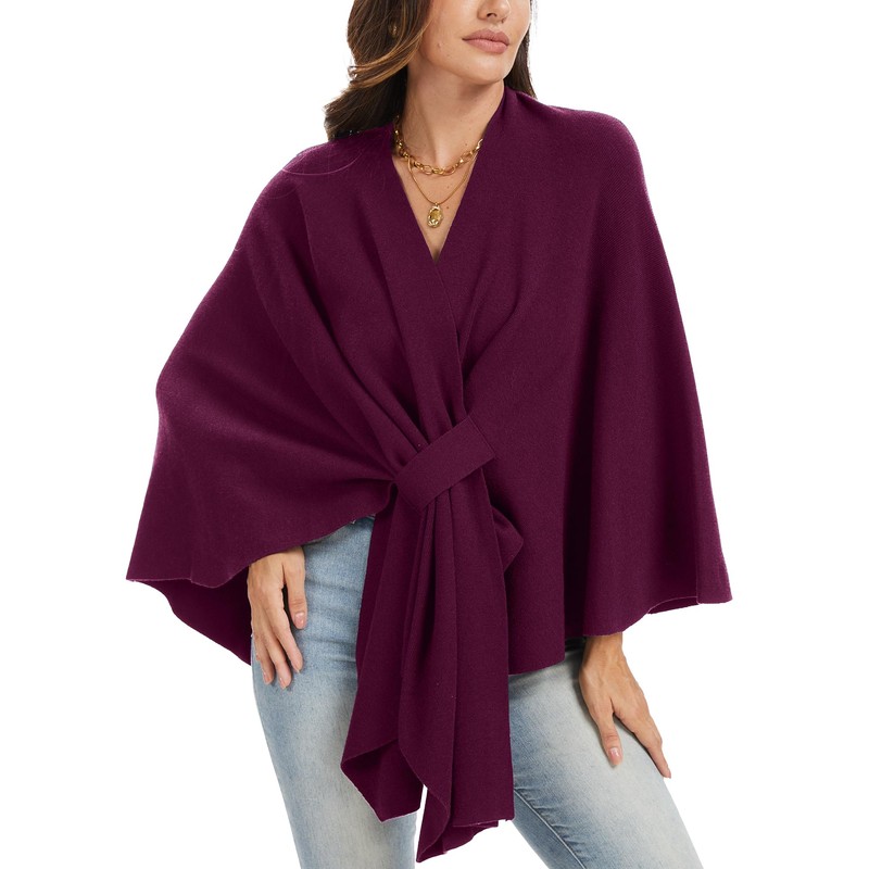 Moss Rose Womens Elegant Shawl Wraps Soft Open Front Poncho