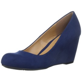 CL by Chinese Laundry Zapato de cuña Nima para Mujer, Super Gamuza Azul Marino, 7 US