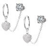 Delicate heart shaped dangling earrings for women, 316 stainless steel