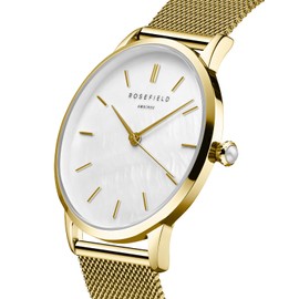 Rosefield Pearl Edit Mesh Gold with Pearl White Dial and 36 mm Gold Case RMGMG-R06 Stainless Steel, gold, Unit size, Elegant