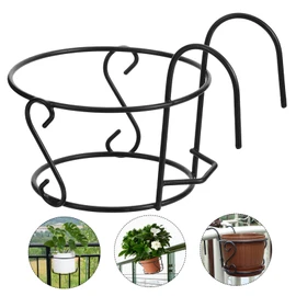 Levemolo Hanging Wall Planter Medium Rustic Iron Flower Holder for Use Decorative Flower Pot for Balcony Railing Space Saving and Sturdy Design