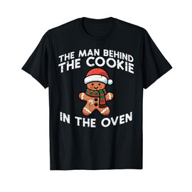 Christmas Pregnancy Man Behind Cookie Oven Xmas Husband Men T-Shirt