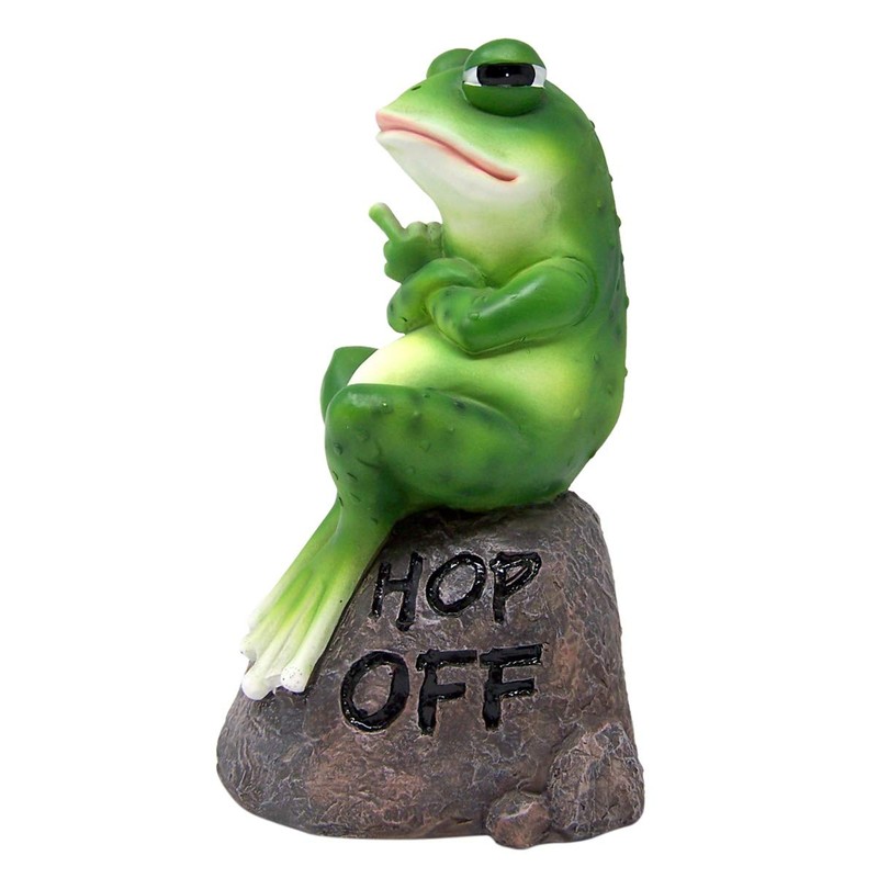 Wowser Grumpy Frog Garden Statue, Cast Resin Garden Figurine, Home