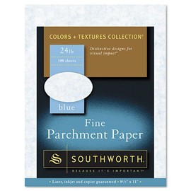 Southworth Colors+Textures Collection Fine Parchment Paper, Blue, 24lb, Letter (SOUP964CK) Category: Specialty Paper and Card Stock