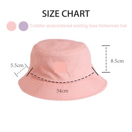 DAVBNM 2 Pcs Kids Bucket Hats, Girls Sun Hats, Girls Summer Hat, Sunhat Kids, Wide Brim Beach Cap for Outdoor, Foldable Beach Hat for 2-8Years, Pink and Purple