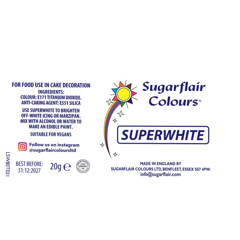 Sugarflair Superwhite Paint Powder