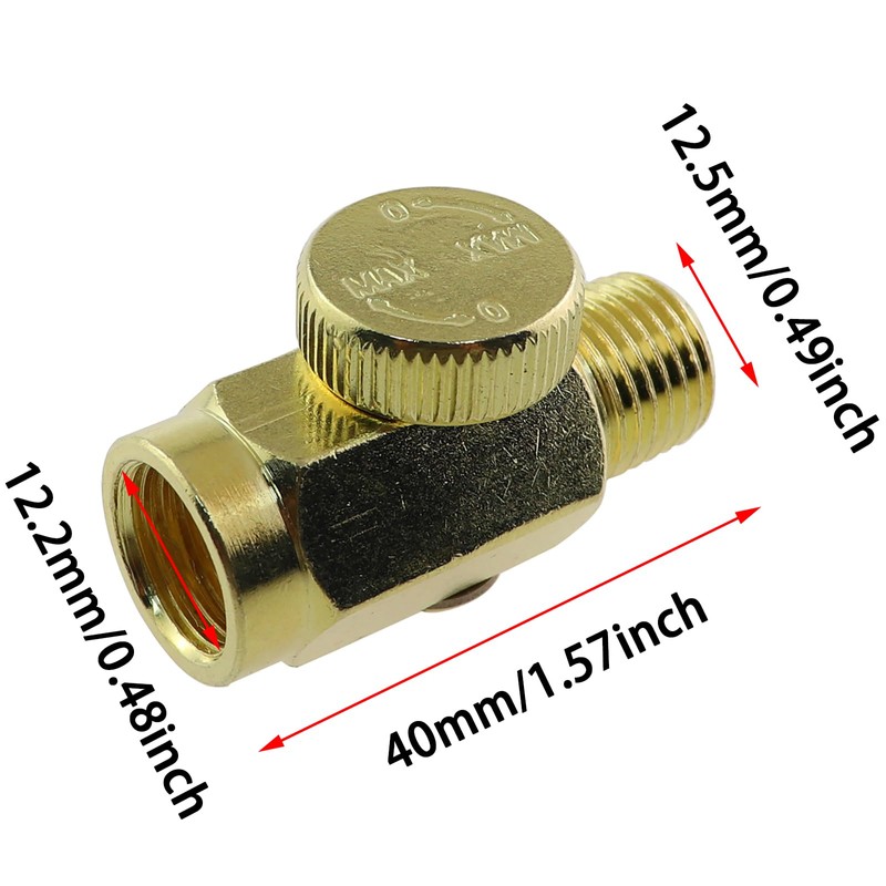 KKUANG 2PCS Brass Inlet Air Volume Regulator 1/4inch Air Tool