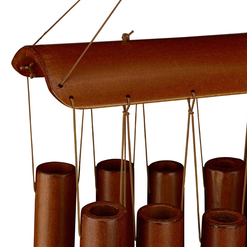 Relaxdays Bamboo Wind Chime, Pleasant Sound, Balcony & Garden, Hanging