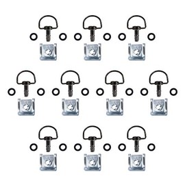 MOTO4U Motorcycle Quick Release Race Fasteners 1/4 Turn 19mm D-Ring Length in Chrome Black(10 Pack)
