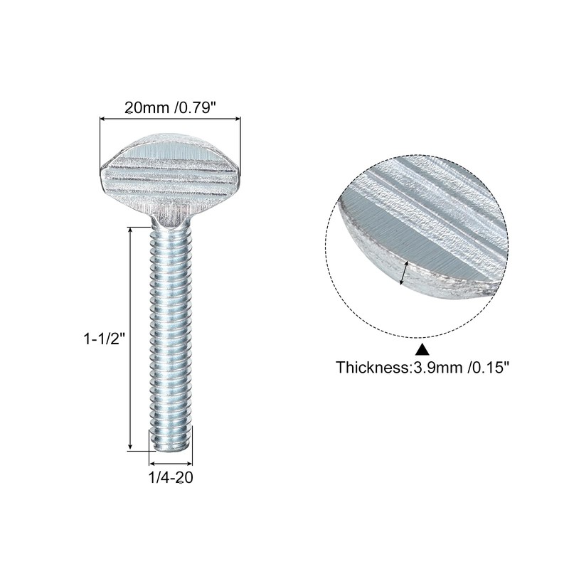uxcell 1/4-20 x 1-1/2" Thumb Screws, 10pcs Carbon Steel Fully