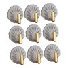 9PCS Self Adhesive Hooks Plastic Seashell Decorative Wall Mounted Bathroom