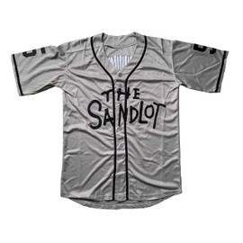 The Sandlot Benny 'The Jet' Rodriguez Michael Squints Alan Yeah-Yeah Bel Air 3D Print Fashion Movie Baseball Jerseys (5 Squints Grey, XX-Large)