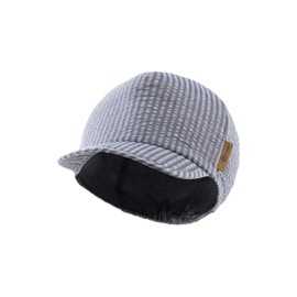 Sterntaler Striped Peaked Cap - Boys Hat Made of Seersucker with Fine Stripes - UV Protection 50+ Sun Cap - Baby and Children's Headwear Summer, blue