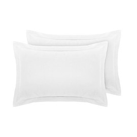 LinenZone Egyptian Cotton 200 Thread, 2 Oxford Pillow Cases - White