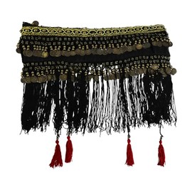 Western F.a.s.h.i.o.n Velvet Hip Scarf with Charms & Fringes