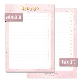 Shopping List A6 Tear-Off Pad Shopping List for Kitchen "Golden Dots"
