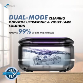 FSA HSA Eligible | 2-in-1 Ultrasonic & U-V Dental Cleaner, 42kHz Deep Cleaning Machine with Digital Timer, 180ml Pod for Retainers, Aligners, Mouth Guards | Viewing Port