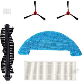 + Kit de accesorios para aspiradora y fregona 360 C50, piezas de repuesto de 2 cepillos laterales, 1 cepillo para polvo principal, 1 filtro, 1 paño lavable y 4 filtros para tanque de agua