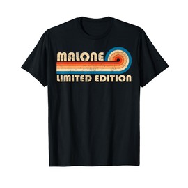 MALONE Surname Retro Vintage 80s 90s Birthday Reunion T-Shirt
