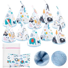 YSSPPOY 10 Pcs Coral Velvet Peepeeteepe Baby Boy with Storage Bag & Laundry Bag, Strong Water Absorption Pee Peep Teepee for Baby Boy, Reusable Pee Covers for New Parents Gift