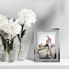 HORLIMER 12 Pack 4x6 Picture Frame, Sparkle Glass Photo Frames 4 by 6 for Tabletop, Horizontally or Vertically